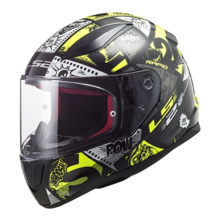 casco integrale Ls2 junior VIGNETTE BLACK H-V YELLOW