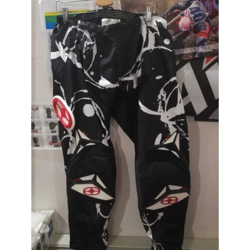 pantaloni cross NoFear black white red 38